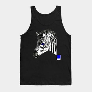 ZEBRA BLUE - white full  by COLORBLIND WorldView Tank Top